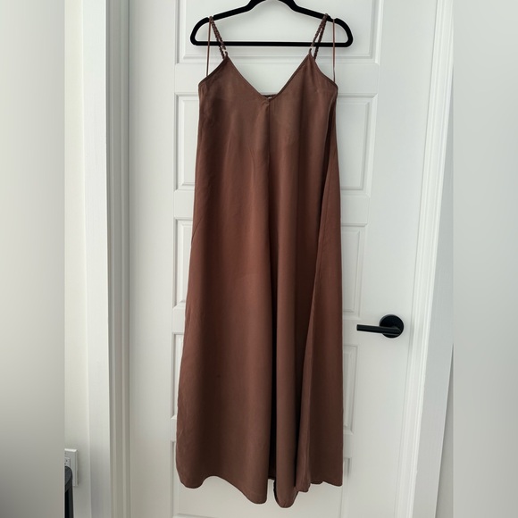 Zara Brown Maxi Boho Flow Dress - Picture 5 of 5